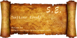 Saltzer Ernő névjegykártya