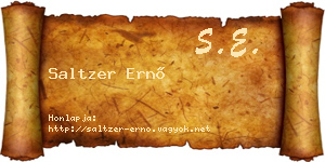 Saltzer Ernő névjegykártya